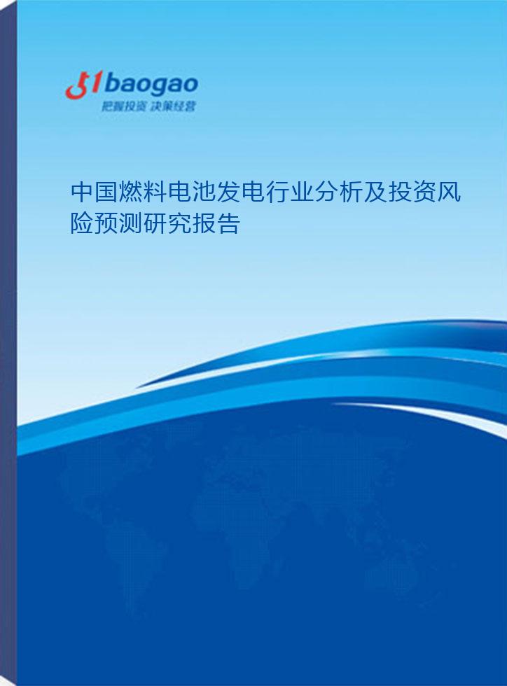 2024-2029年中国燃料电池发电行业分析及投资风险预测研究报告