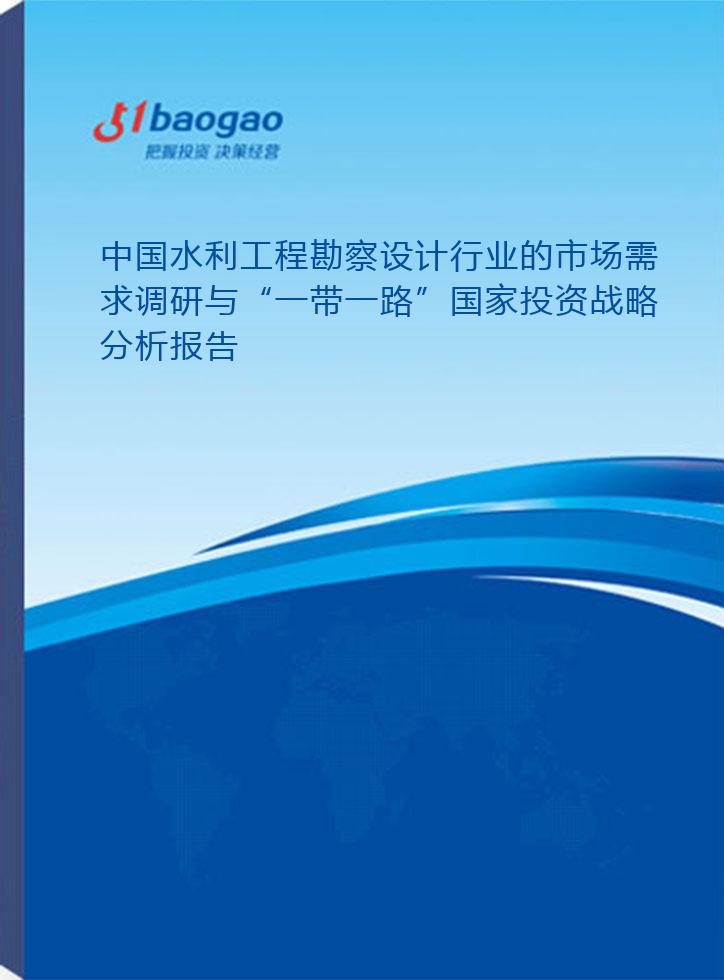 2024-2029年中国水利工程勘察设计行业的市场需求调研与“一带一路”国家投资战略分析报告