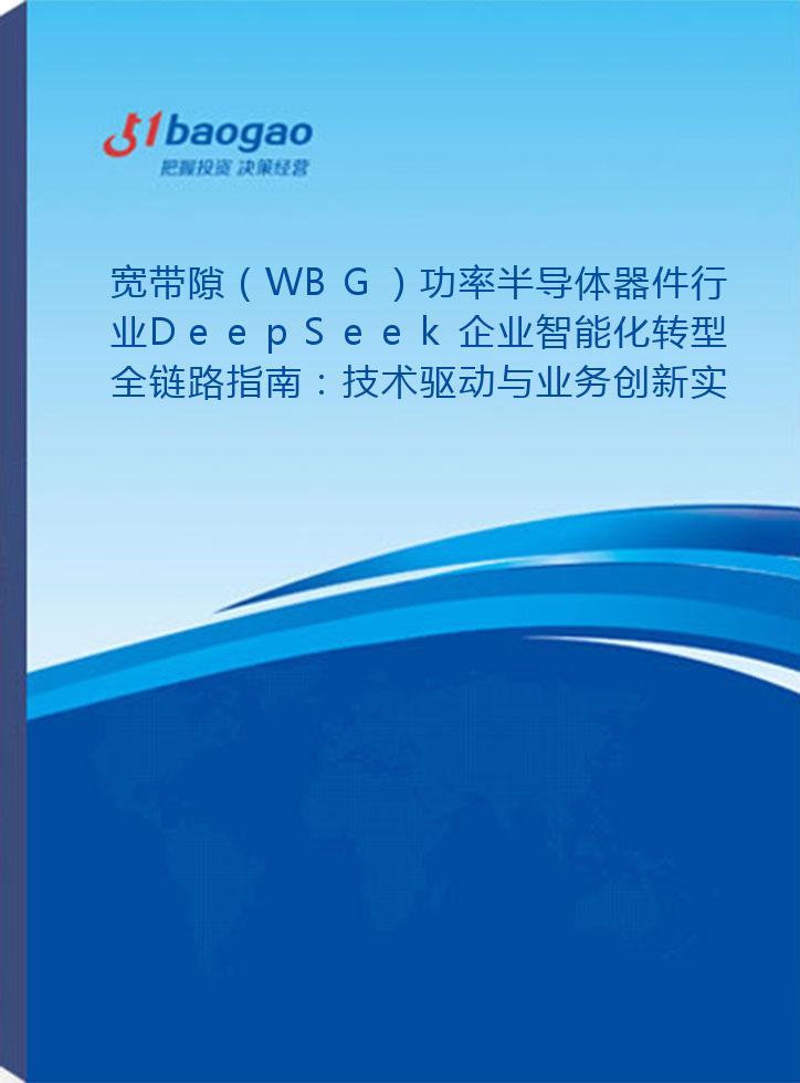 宽带隙（WBG）功率半导体器件行业DeepSeek企业智能化转型全链路指南：技术驱动与业务创新实践研究报告(2025版)