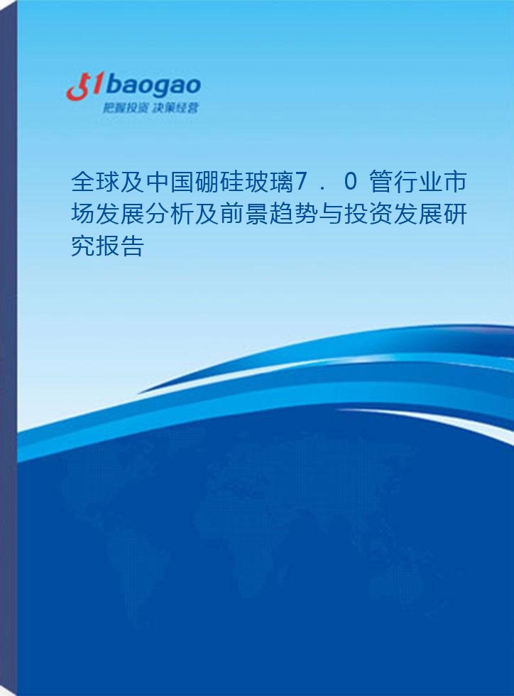 全球及中国硼硅玻璃7.0管行业市场发展分析及前景趋势与投资发展研究报告(2024-2029版)