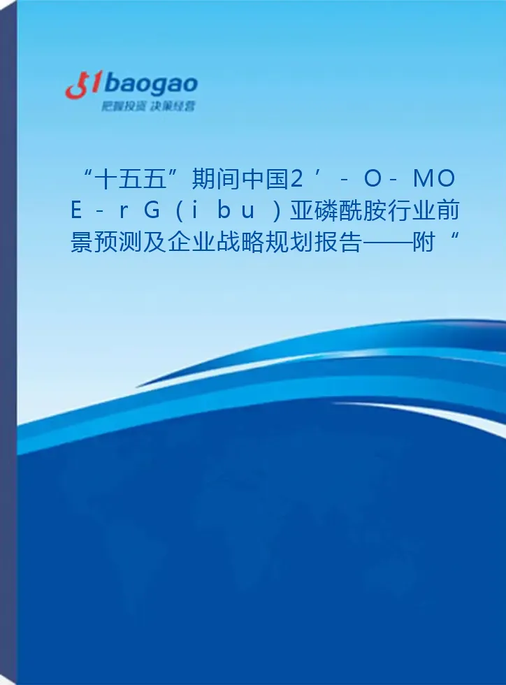 “十五五”期间中国2’-O-MOE-rG（ibu）亚磷酰胺行业前景预测及企业战略规划报告——附“十四五”发展回顾