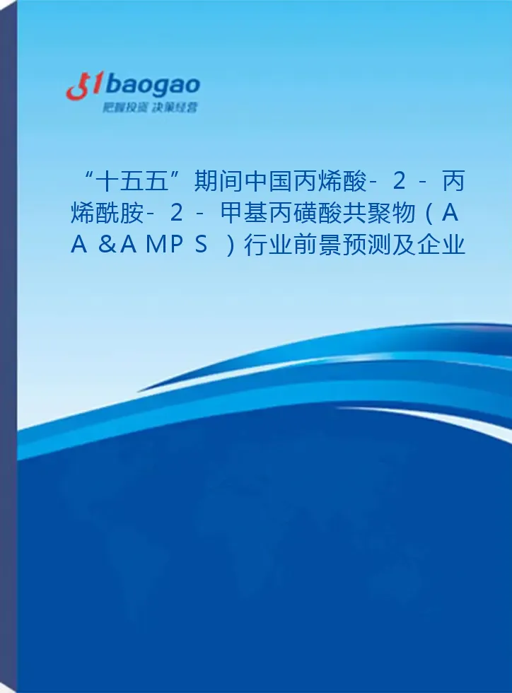 “十五五”期间中国丙烯酸-2-丙烯酰胺-2-甲基丙磺酸共聚物（AA＆AMPS）行业前景预测及企业战略规划报告——附“十四五”发展回顾