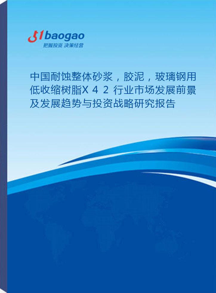 中国耐蚀整体砂浆，胶泥，玻璃钢用低收缩树脂X42行业市场发展前景及发展趋势与投资战略研究报告(2026-2031版)