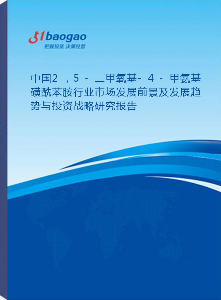 中国2，5-二甲氧基-4-甲氨基磺酰苯胺行业市场发展前景及发展趋势与投资战略研究报告(2026-2031版)